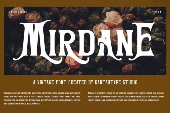 Mirdane Vintage Font for Nostalgic Branding