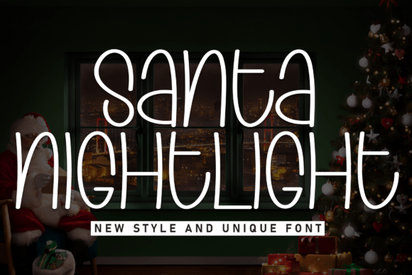 Santa Nightlight Font for Festive Display Designs