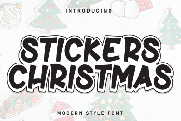 Stickers Christmas Font for Festive Design